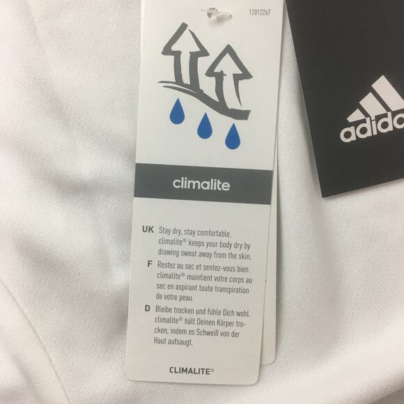 NWT Adidas Climalite Designed To Move Sport Tee Shirt Crewneck White Small - Picture 4 of 8